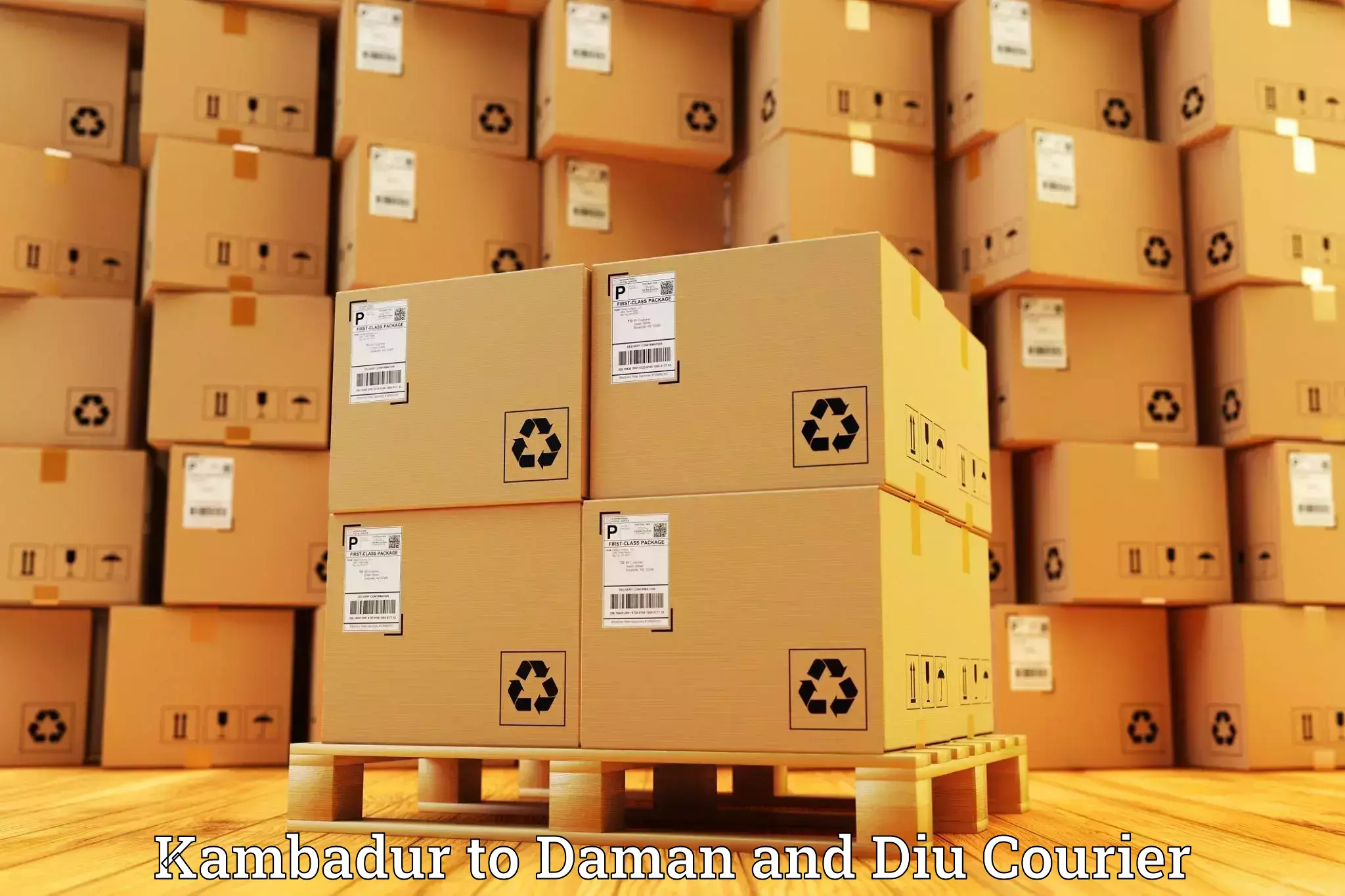 Express package delivery Kambadur to Daman and Diu