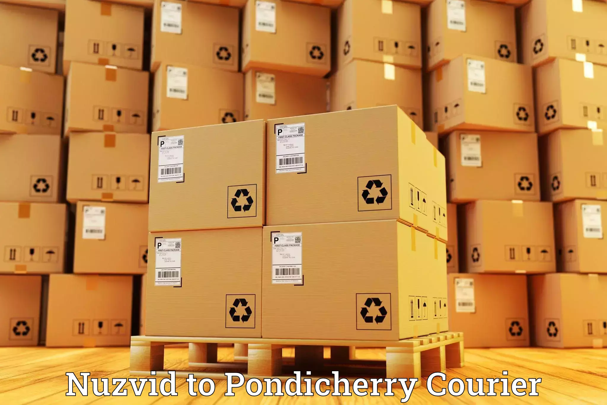Package delivery network Nuzvid to Pondicherry