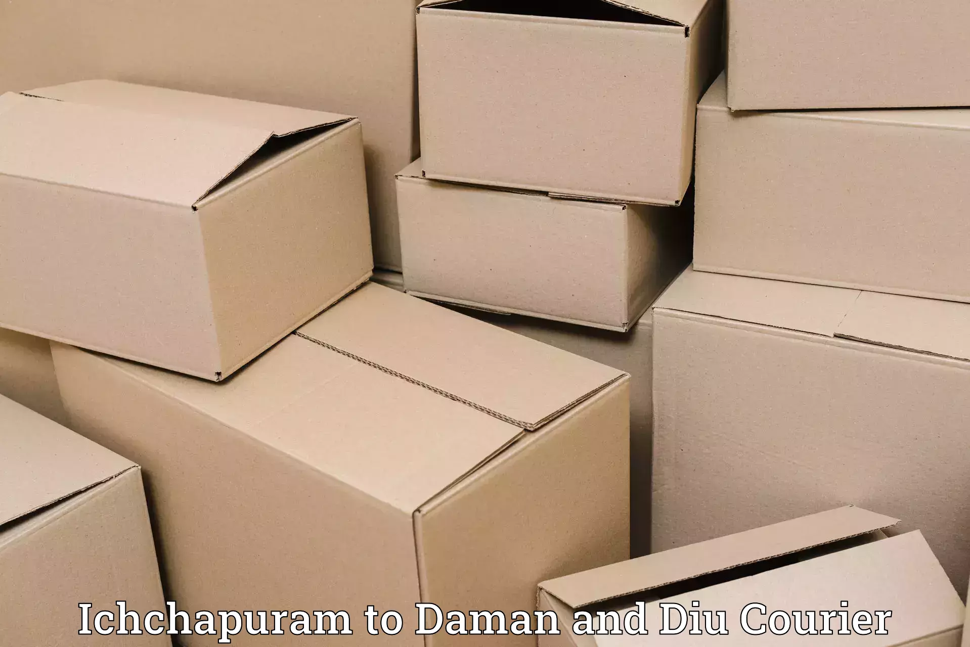 24-hour courier service Ichchapuram to Daman