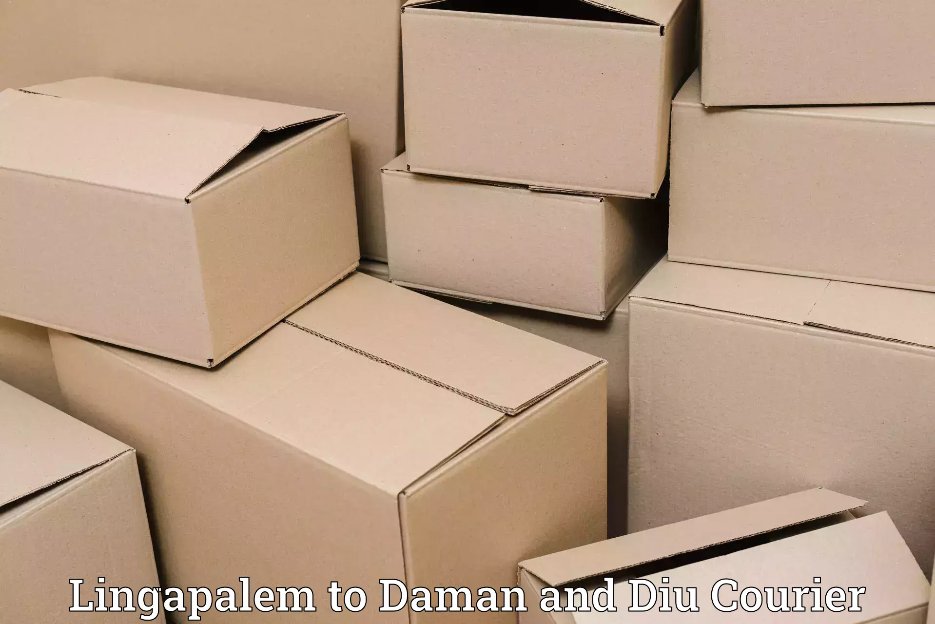 Fragile item shipping Lingapalem to Diu