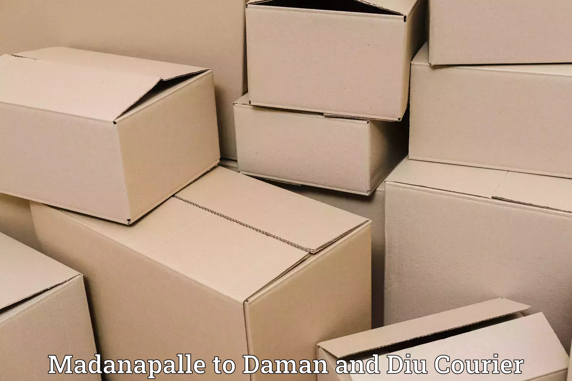 Parcel delivery automation Madanapalle to Diu