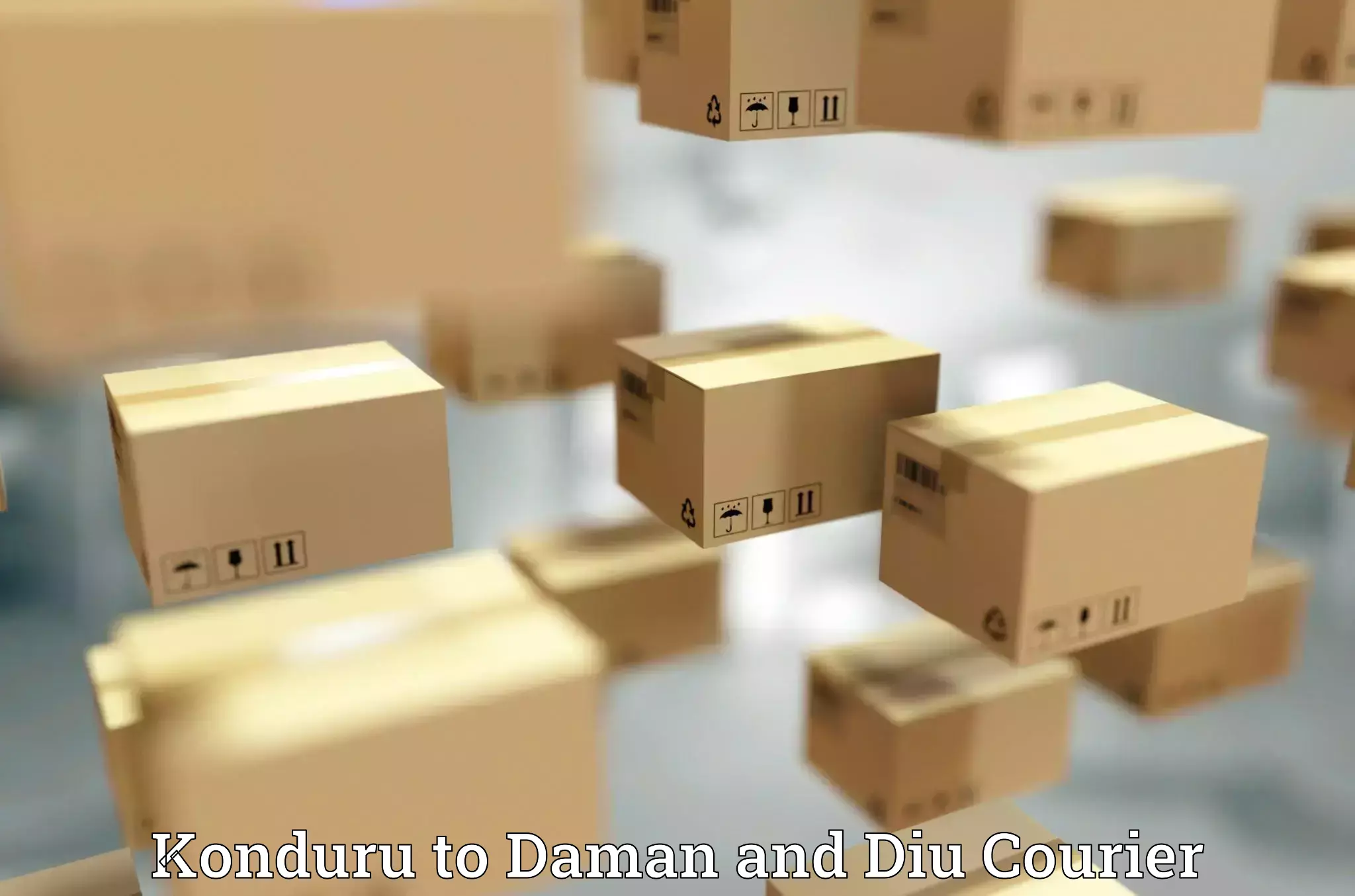 Logistics efficiency Konduru to Daman and Diu