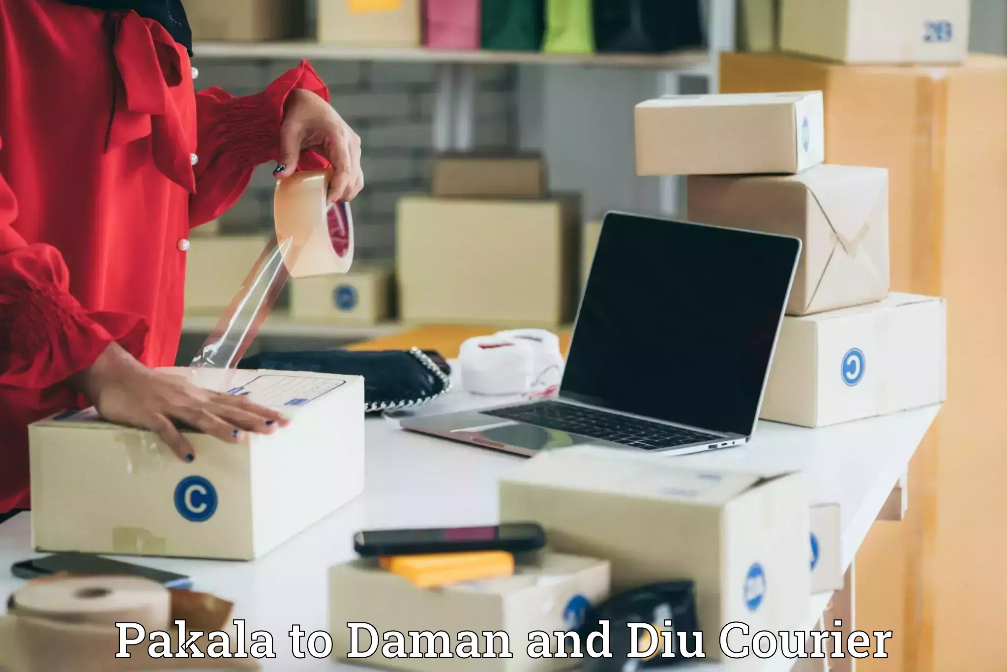 Courier service partnerships Pakala to Daman