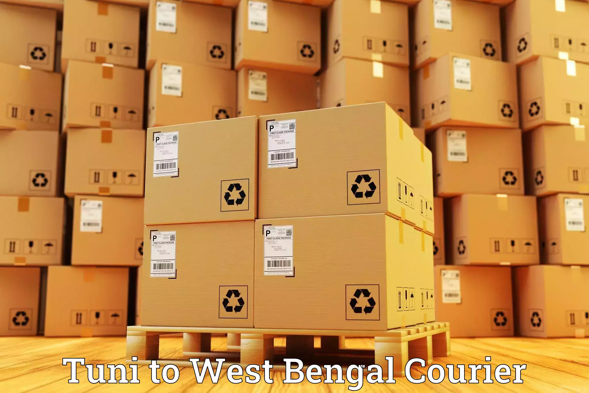 Flexible luggage courier service Tuni to West Bengal