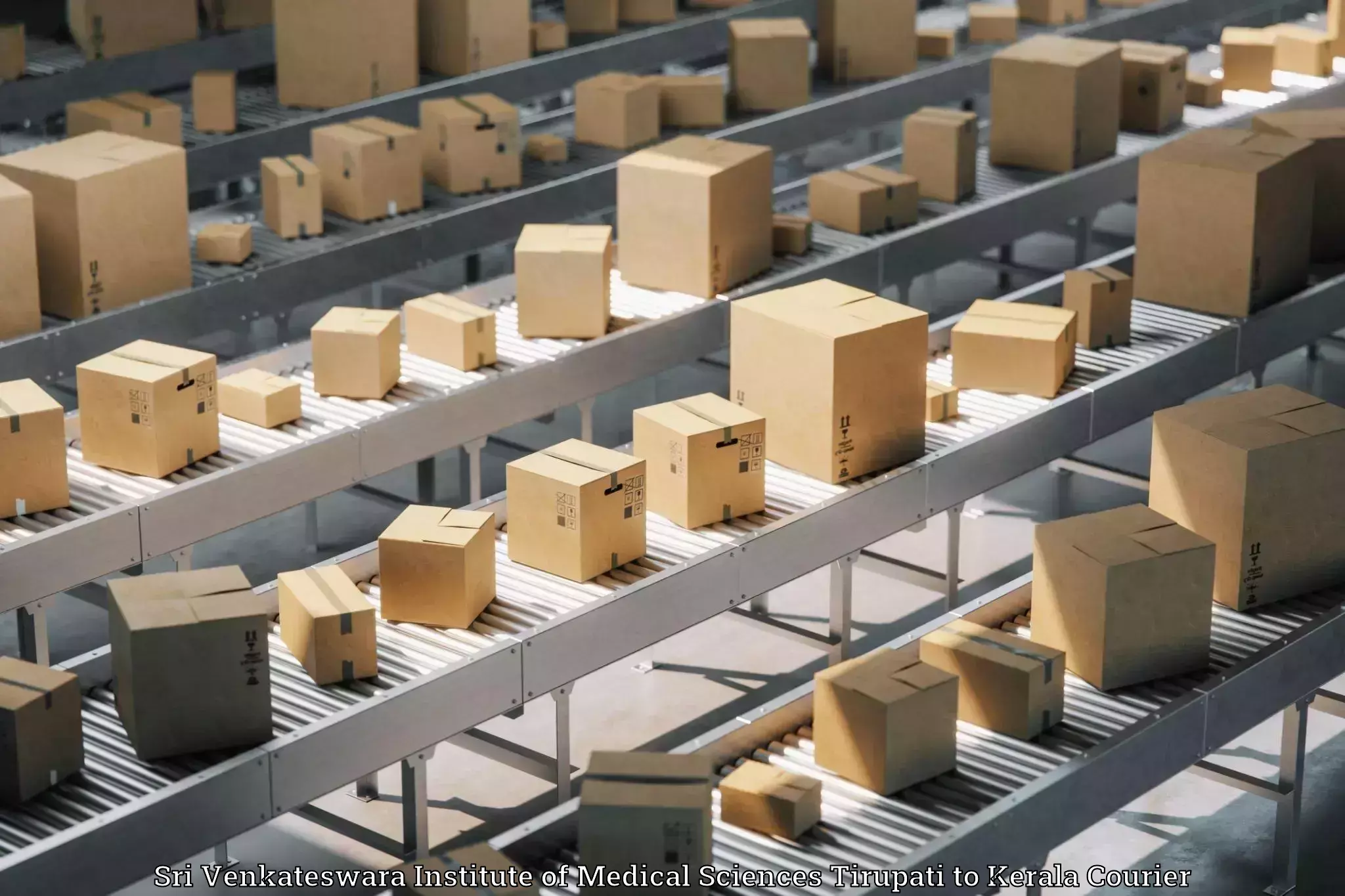 Luggage transport rates calculator Sri Venkateswara Institute of Medical Sciences Tirupati to Mahatma Gandhi University Kottayam
