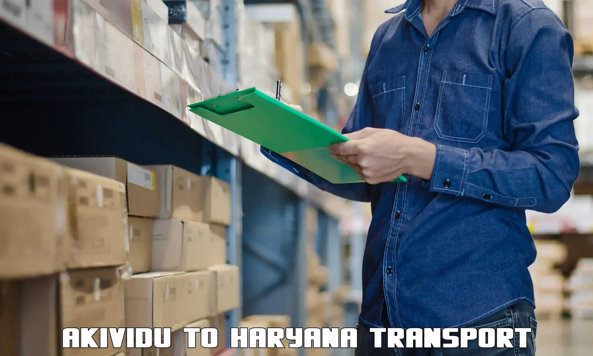 Interstate goods transport in Akividu to Haryana