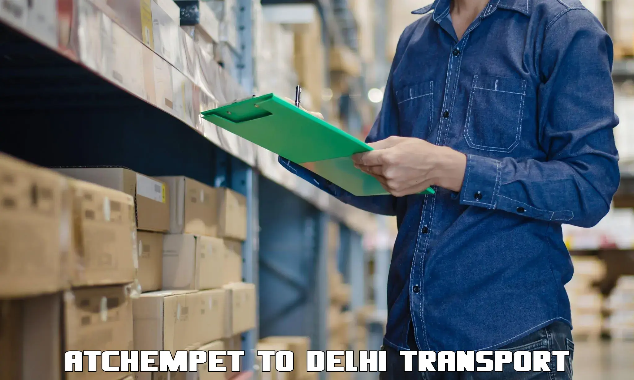 Two wheeler transport services Atchempet to IIT Delhi