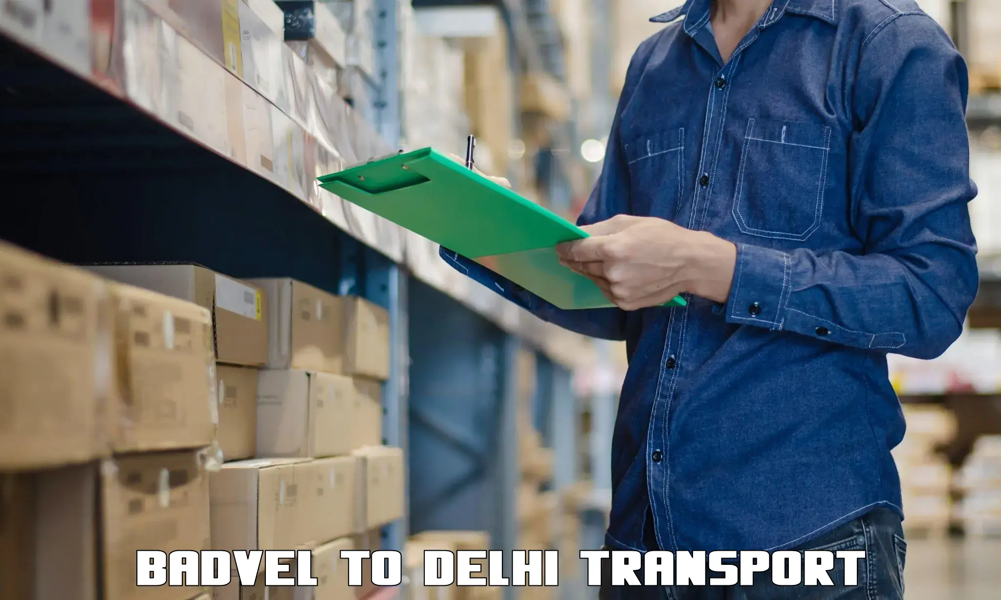 Two wheeler transport services Badvel to East Delhi