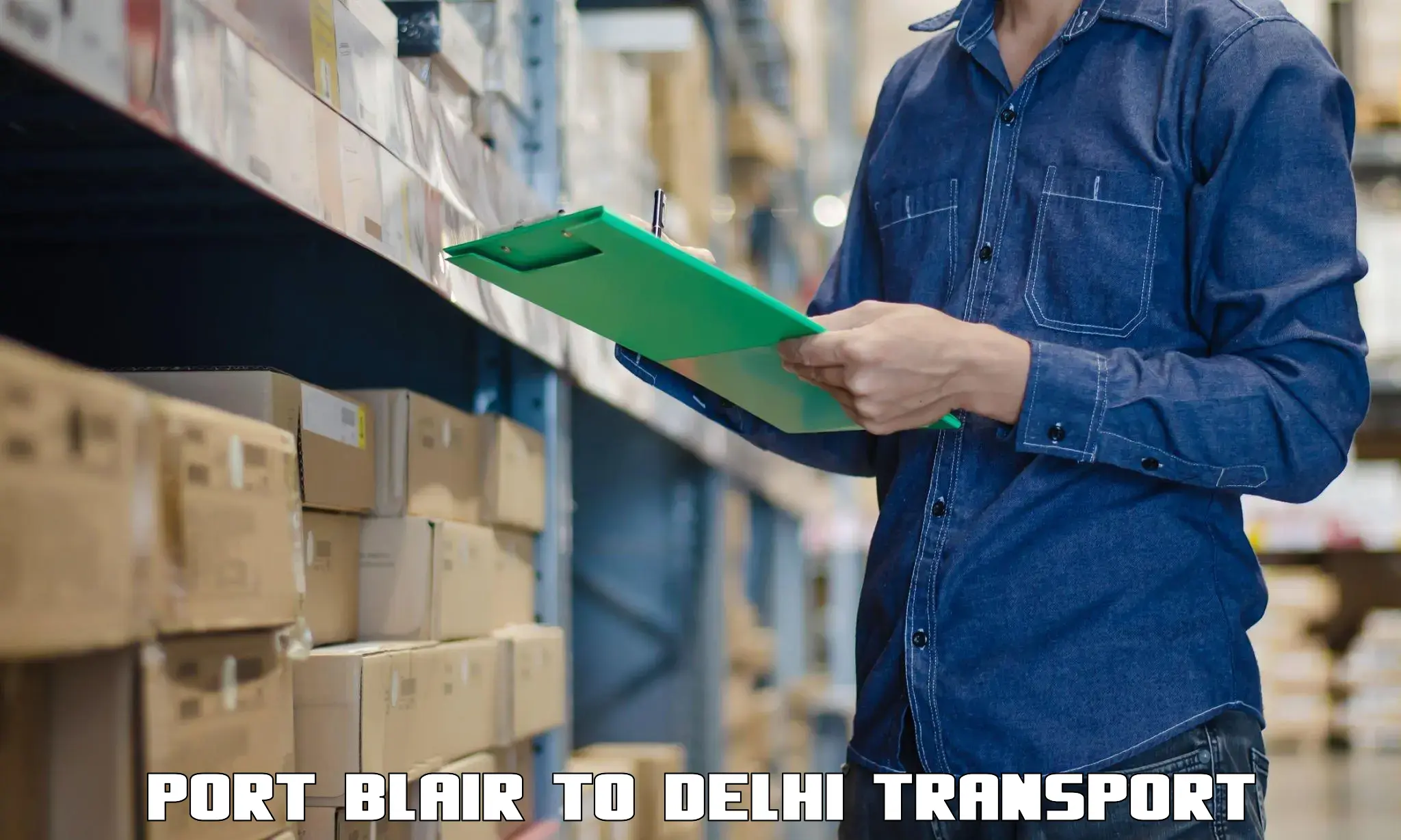 Container transport service Port Blair to East Delhi
