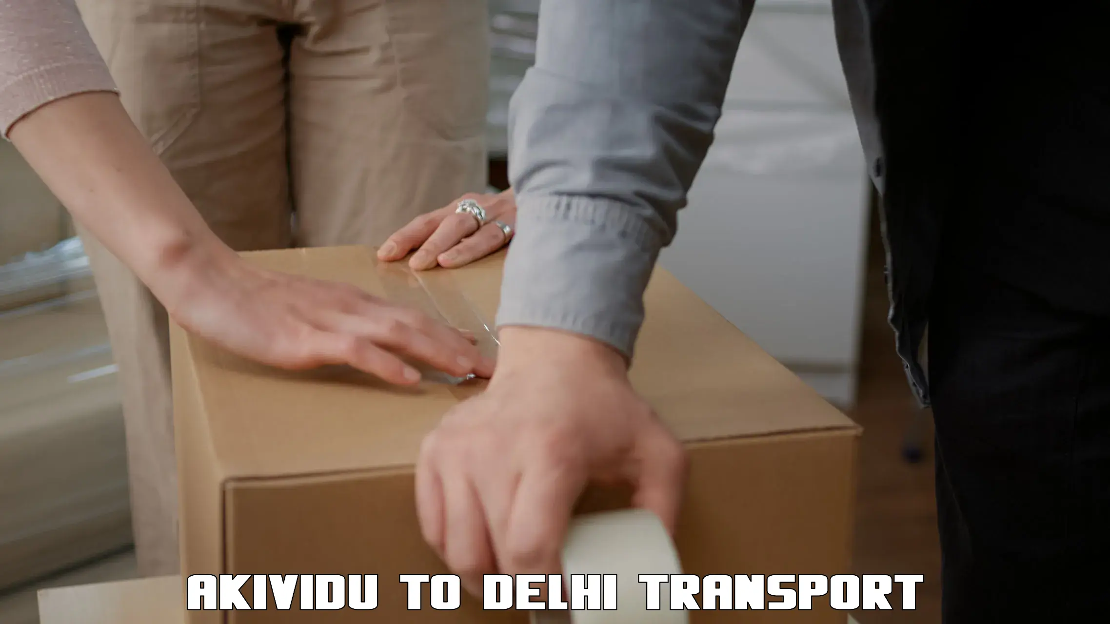 Domestic goods transportation services Akividu to Delhi