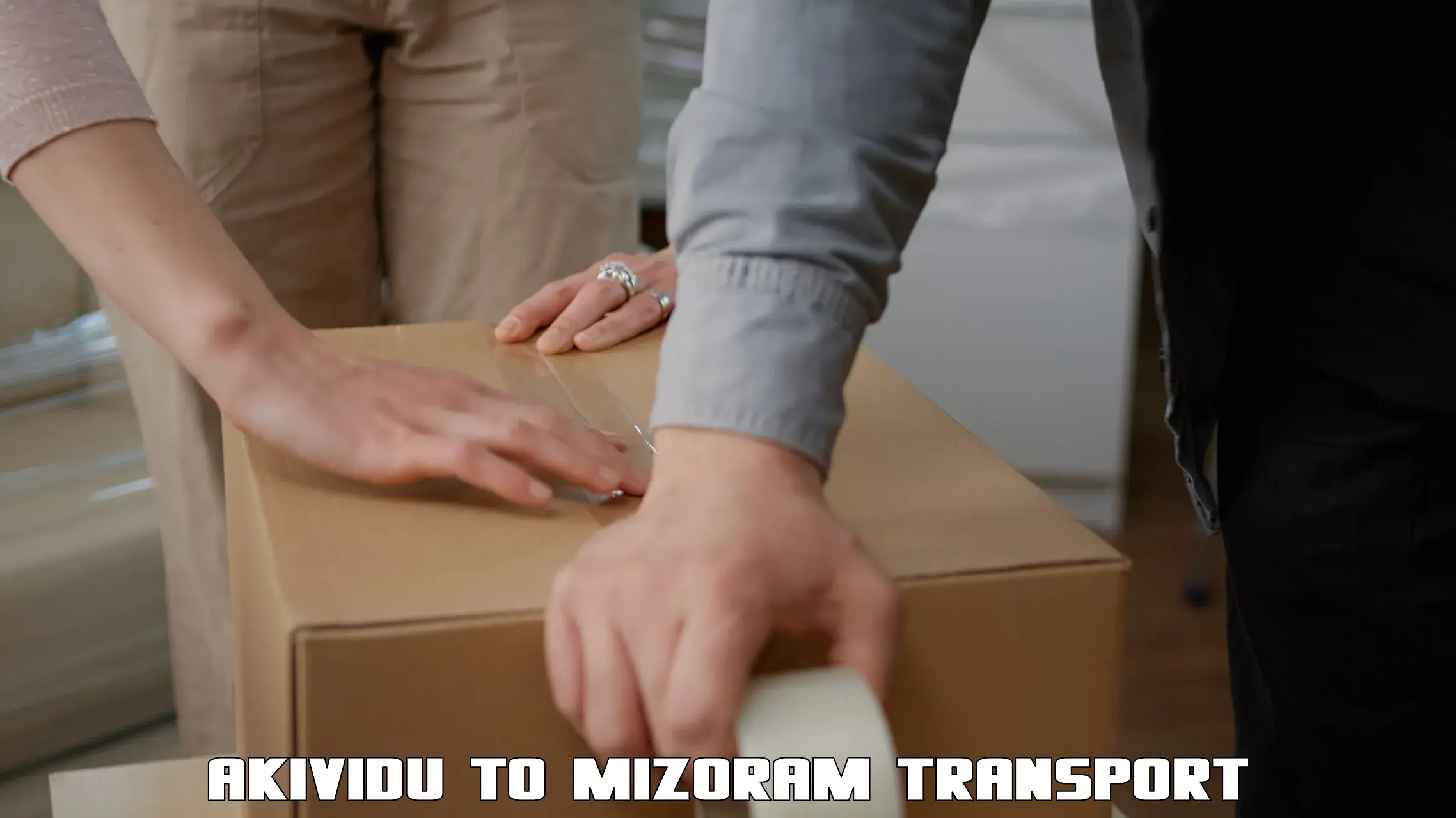 Two wheeler parcel service Akividu to Mizoram University Aizawl