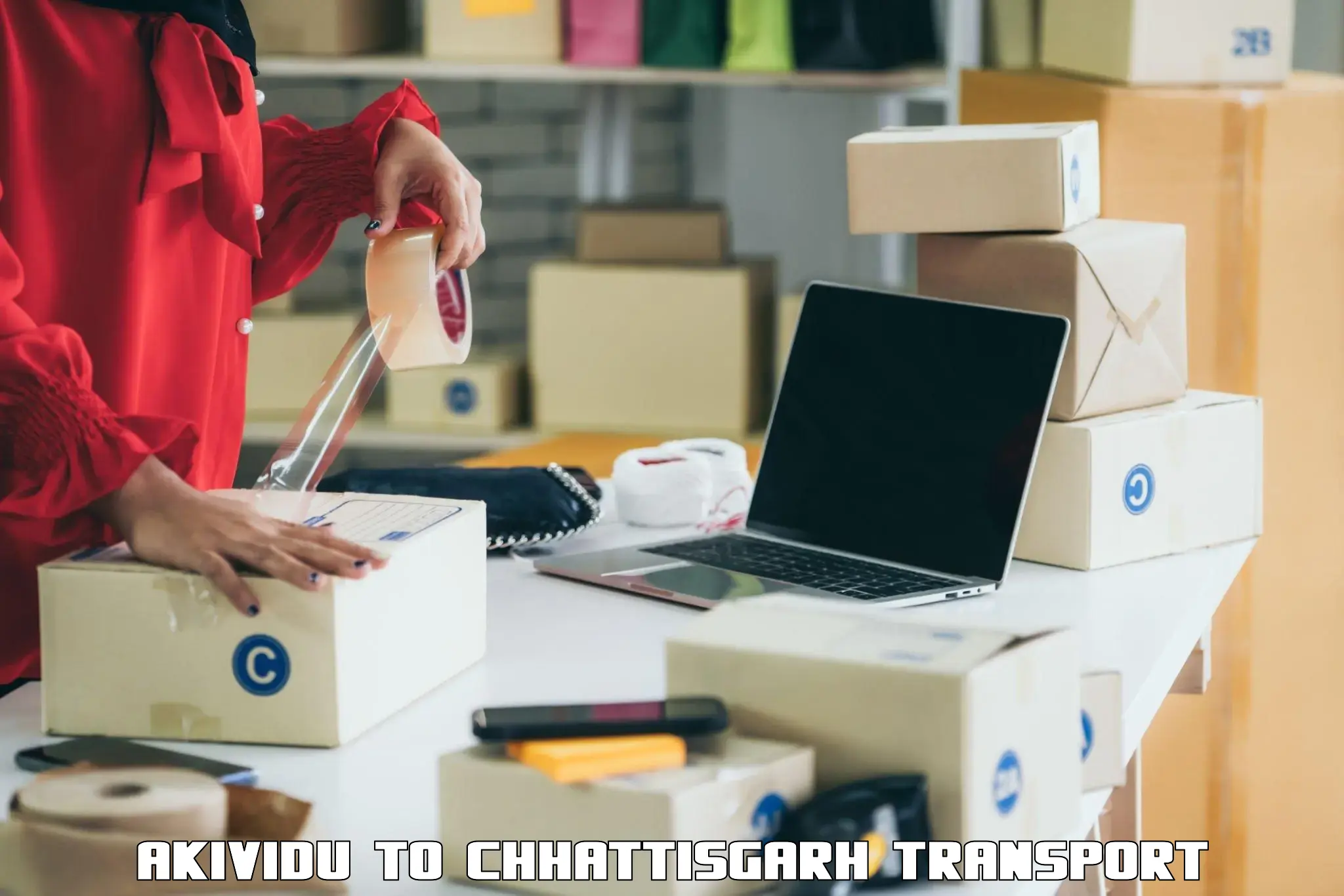 Daily parcel service transport Akividu to Chhattisgarh