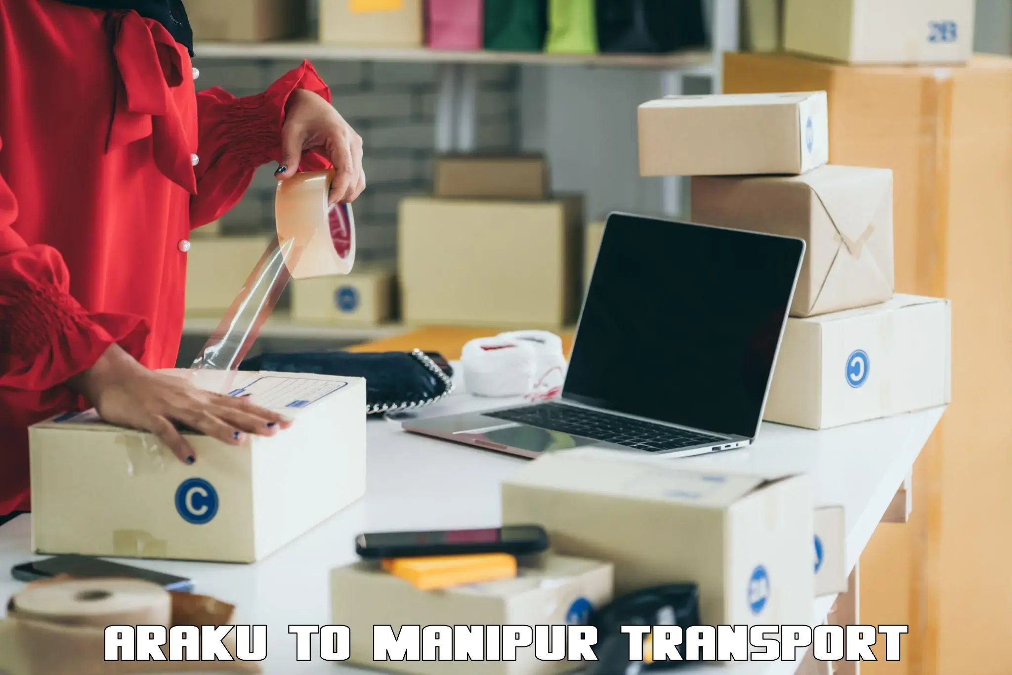 Two wheeler parcel service Araku to Manipur
