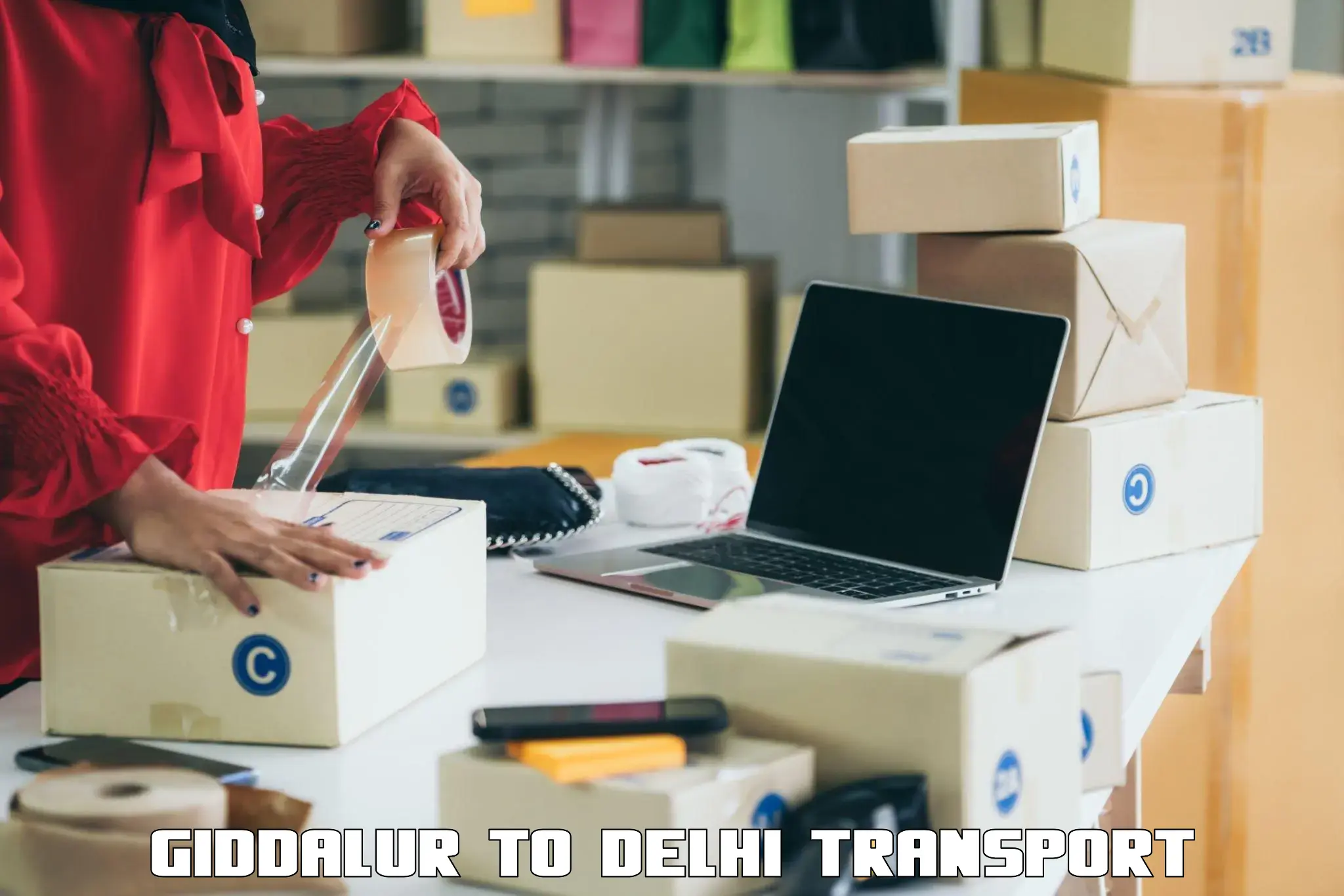 Road transport services Giddalur to Delhi Technological University DTU