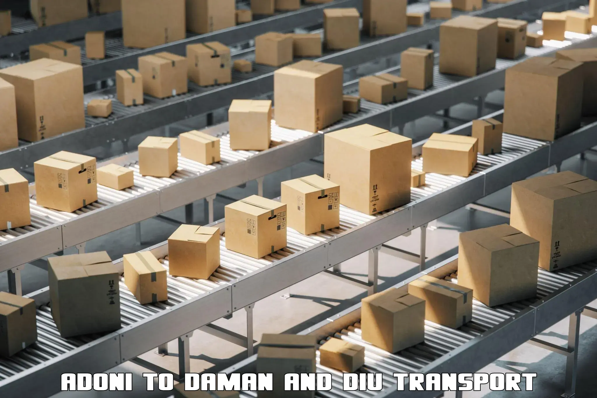 Parcel transport services Adoni to Daman and Diu