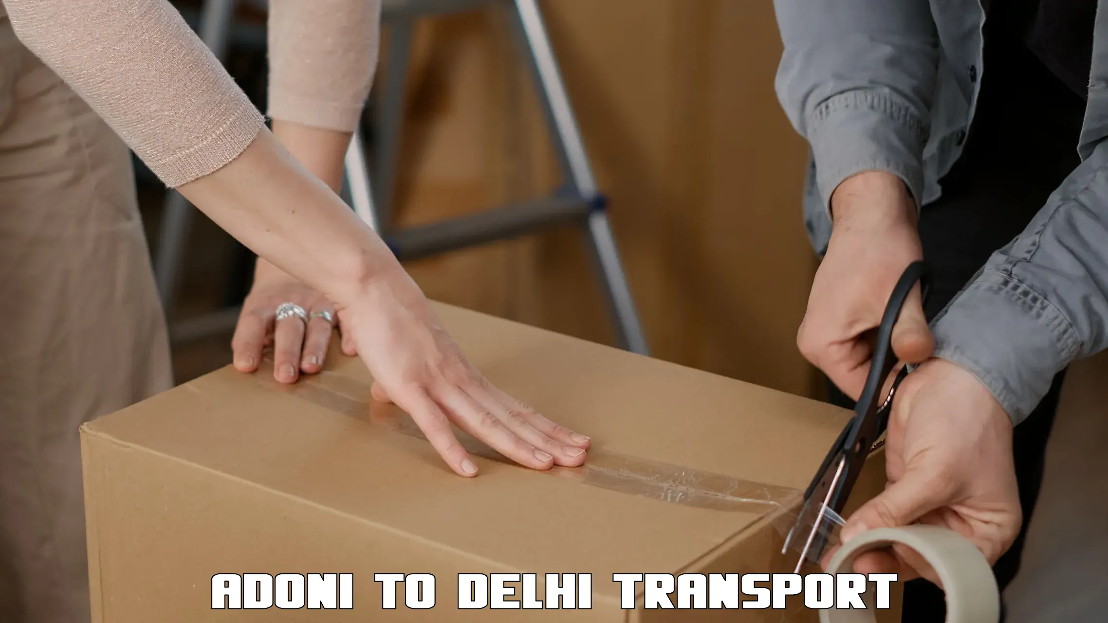 Road transport online services in Adoni to University of Delhi